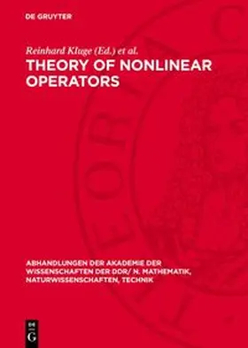 Kluge / Müller |  Theory of Nonlinear Operators | Buch |  Sack Fachmedien