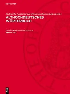 Karg-Gasterstädt / Frings / Grosse |  Althochdeutsches Wörterbuch, Band II, C-D | Buch |  Sack Fachmedien