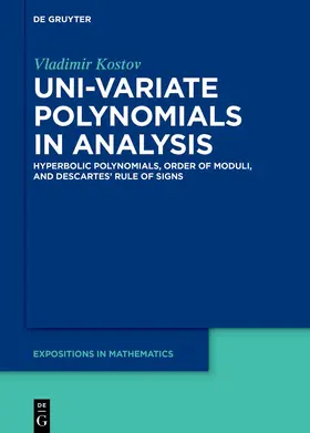 Kostov |  Uni-variate Polynomials in Analysis | Buch |  Sack Fachmedien