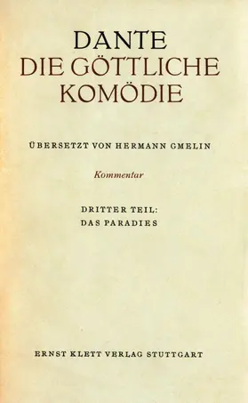 Dante Alighieri |  Die göttliche Komödie III. Das Paradies. Kommentar | Buch |  Sack Fachmedien
