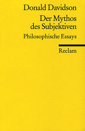 Davidson |  Der Mythos des Subjektiven | Buch |  Sack Fachmedien