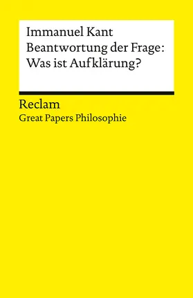 Kant / Vesper |  Beantwortung der Frage: Was ist Aufklärung? | Buch |  Sack Fachmedien