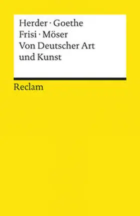 Herder / Goethe / Frisi |  Von Deutscher Art und Kunst | Buch |  Sack Fachmedien