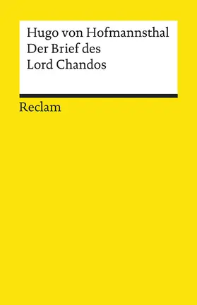 Hofmannsthal / Lönker |  Der Brief des Lord Chandos | Buch |  Sack Fachmedien