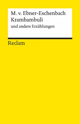 Ebner-Eschenbach |  Krambambuli und andere Erzählungen | eBook | Sack Fachmedien