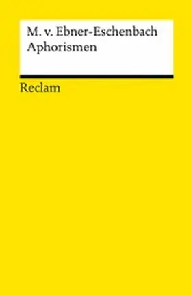 Ebner-Eschenbach |  Aphorismen | eBook | Sack Fachmedien
