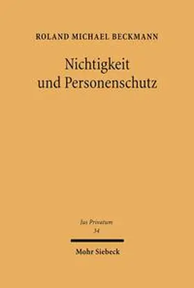 Beckmann |  Nichtigkeit und Personenschutz | Buch |  Sack Fachmedien