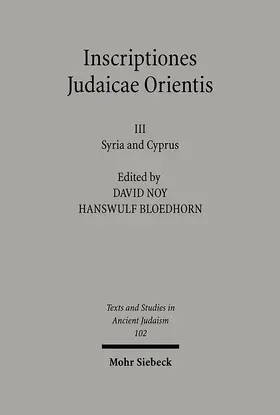 Bloedhorn / Noy |  Inscriptiones Judaicae Orientis | Buch |  Sack Fachmedien