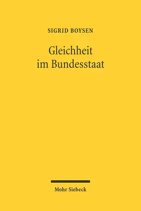 Boysen |  Gleichheit im Bundesstaat | Buch |  Sack Fachmedien