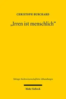 Burchard |  "Irren ist menschlich" | Buch |  Sack Fachmedien
