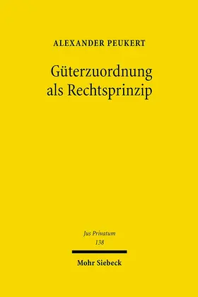 Peukert |  Güterzuordnung als Rechtsprinzip | Buch |  Sack Fachmedien