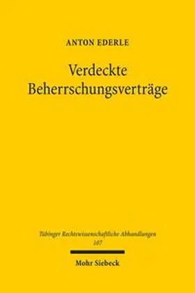Ederle |  Verdeckte Beherrschungsverträge | Buch |  Sack Fachmedien