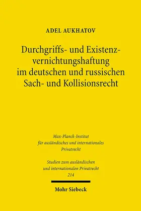 Aukhatov |  Durchgriffs- und Existenzvernichtungshaftung im deutschen und russischen Sach- und Kollisionsrecht | eBook | Sack Fachmedien