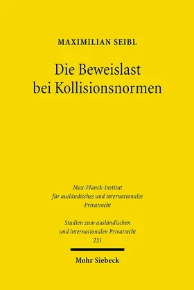 Seibl |  Die Beweislast bei Kollisionsnormen | eBook | Sack Fachmedien