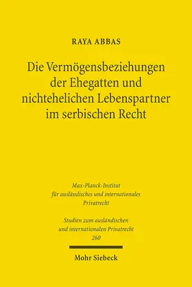 Abbas |  Die Vermögensbeziehungen der Ehegatten und nichtehelichen Lebenspartner im serbischen Recht | eBook | Sack Fachmedien