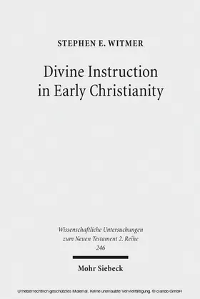 Witmer |  Divine Instruction in Early Christianity | eBook | Sack Fachmedien