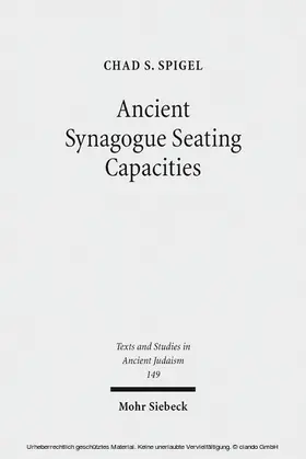 Spigel |  Ancient Synagogue Seating Capacities | eBook | Sack Fachmedien