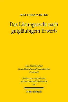 Winter |  Das Lösungsrecht nach gutgläubigem Erwerb | Buch |  Sack Fachmedien