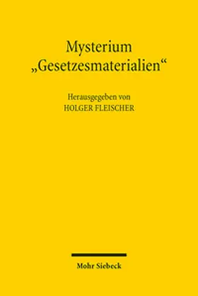 Fleischer |  Mysterium "Gesetzesmaterialien" | Buch |  Sack Fachmedien