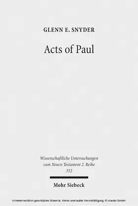 Snyder |  Acts of Paul | eBook | Sack Fachmedien