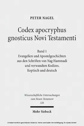 Nagel |  Codex apocryphus gnosticus Novi Testamenti | eBook | Sack Fachmedien