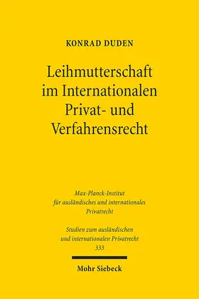 Duden |  Leihmutterschaft im Internationalen Privat- und Verfahrensrecht | eBook | Sack Fachmedien