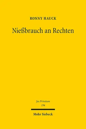 Hauck |  Nießbrauch an Rechten | eBook | Sack Fachmedien