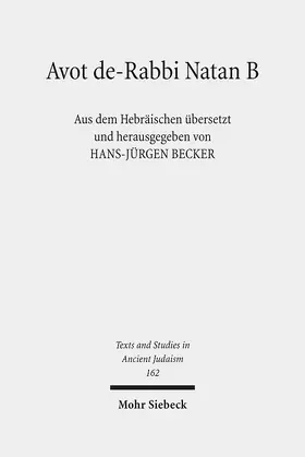 Becker |  Avot de-Rabbi Natan B | Buch |  Sack Fachmedien