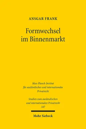 Frank |  Formwechsel im Binnenmarkt | eBook | Sack Fachmedien