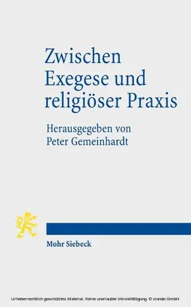 Gemeinhardt |  Zwischen Exegese und religiöser Praxis | eBook | Sack Fachmedien