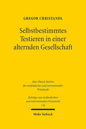 Christandl | Selbstbestimmtes Testieren in einer alternden Gesellschaft | E-Book | sack.de