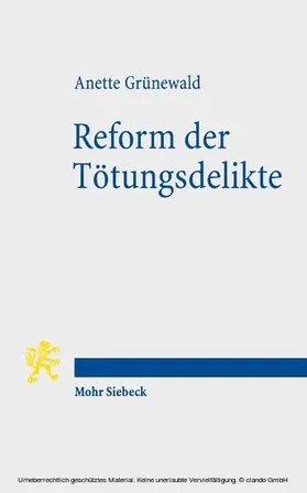 Grünewald |  Reform der Tötungsdelikte | eBook | Sack Fachmedien