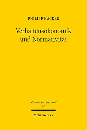 Hacker |  Verhaltensökonomik und Normativität | Buch |  Sack Fachmedien