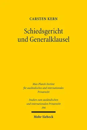 Kern |  Schiedsgericht und Generalklausel | eBook | Sack Fachmedien