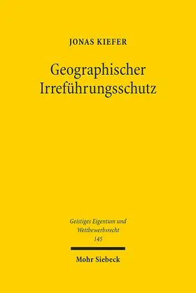 Kiefer |  Geographischer Irreführungsschutz | eBook | Sack Fachmedien