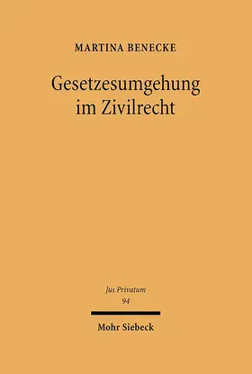 Benecke |  Gesetzesumgehung im Zivilrecht | eBook | Sack Fachmedien