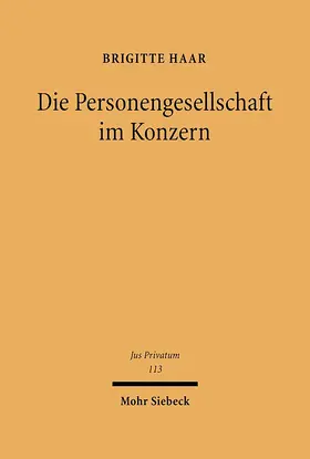 Haar |  Die Personengesellschaft im Konzern | eBook | Sack Fachmedien