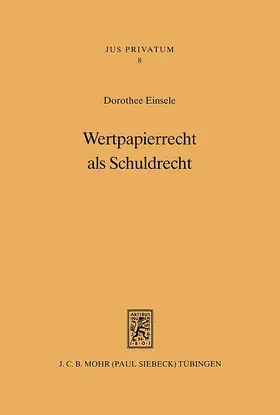 Einsele |  Wertpapierrecht als Schuldrecht | eBook | Sack Fachmedien