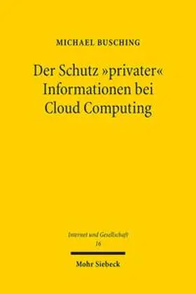 Busching |  Der Schutz "privater" Informationen bei Cloud Computing | Buch |  Sack Fachmedien