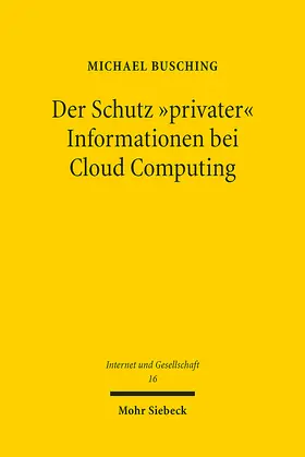 Busching |  Der Schutz "privater" Informationen bei Cloud Computing | eBook | Sack Fachmedien