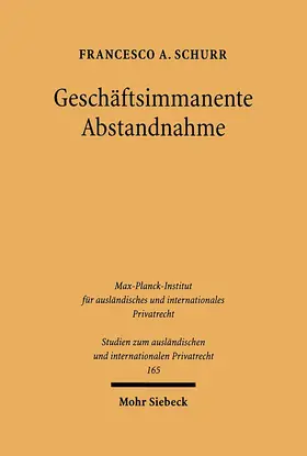 Schurr |  Geschäftsimmanente Abstandnahme | eBook | Sack Fachmedien