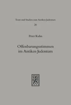 Kuhn |  Offenbarungsstimmen im Antiken Judentum | eBook | Sack Fachmedien