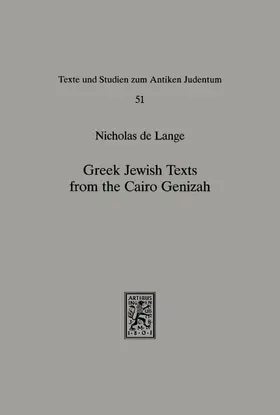 Lange |  Greek Jewish Texts from the Cairo Geniza | eBook | Sack Fachmedien