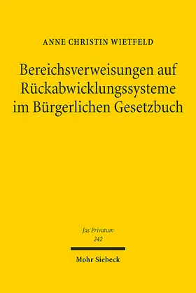 Wietfeld |  Bereichsverweisungen auf Rückabwicklungssysteme im Bürgerlichen Gesetzbuch | eBook | Sack Fachmedien