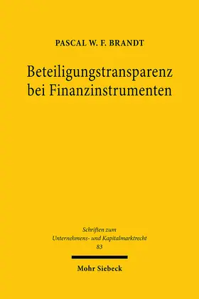Brandt |  Beteiligungstransparenz bei Finanzinstrumenten | eBook | Sack Fachmedien