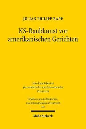 Rapp |  NS-Raubkunst vor amerikanischen Gerichten | eBook | Sack Fachmedien