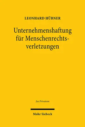 Hübner |  Unternehmenshaftung für Menschenrechtsverletzungen | Buch |  Sack Fachmedien