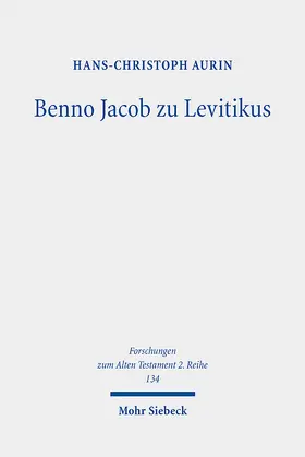 Aurin |  Benno Jacob zu Levitikus | Buch |  Sack Fachmedien