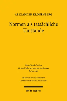 Kronenberg |  Normen als tatsächliche Umstände | eBook | Sack Fachmedien