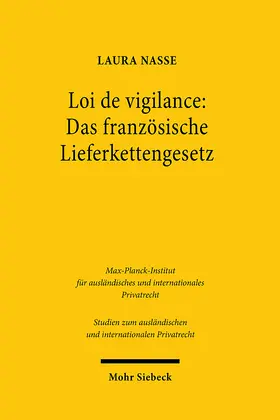 Nasse |  Loi de vigilance: Das französische Lieferkettengesetz | Buch |  Sack Fachmedien